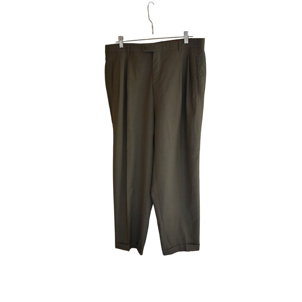 Men's Chiavari Olive Green Dress Pants 34/29